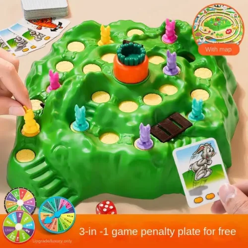 9Pcs New Rabbit Trap Puzzle Toy Children’s Dual Play Multiplayer Board Game Competition Parent Child Interactive Strategy Game