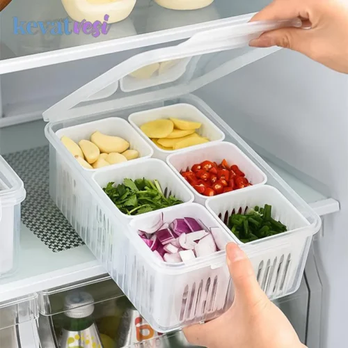 Refrigerator Food Storage Box 4/6 Organizer Grid