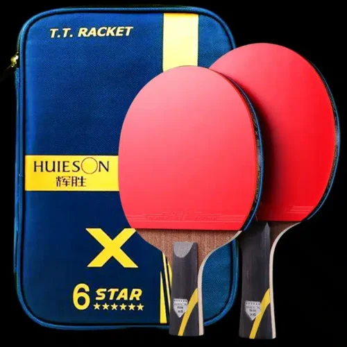 Huieson 5/6 Star Table Tennis Racket Carbon Offensive Ping Pong Racket Paddle with Cover Bag