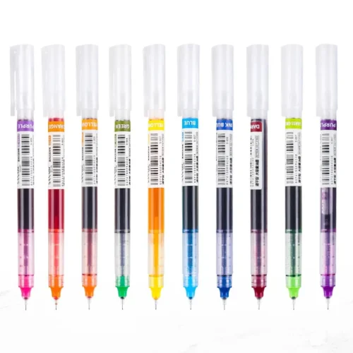 10 Colors Straight liquid Gel Pen Quick-drying Large-capacity Colorful Gel Pens