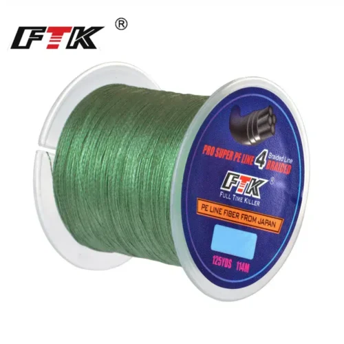 FTK 114M PE Braided Wire Fishing Line 125Yards 4 Strands 0.10mm-0.40mm 8LB-60LB Incredibly Strong Multifilament Fiber Line
