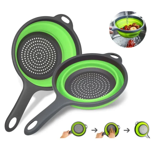 Foldable Silicone Colander with Handle
