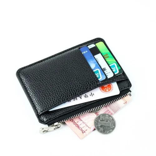 Mini Zipper Card Bag Slim ID Bank Purse Wallet Credit Organizer