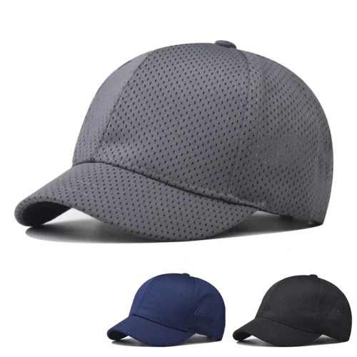 Summer Men Short Brim Baseball Cap Breathable Mesh Quick Dry Sun Visor Hat