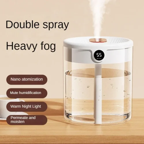 2L Double Spray Humidifier – USB Digital display