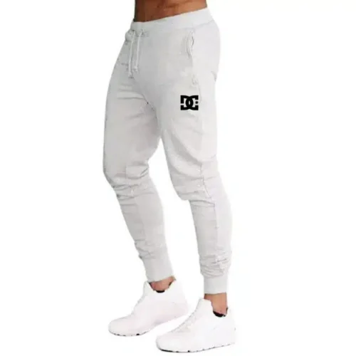 Men’s fleece fashion printed logo pants, jogging pants, jogging pants, side pockets, elastic, comfortable, warm, daily casual