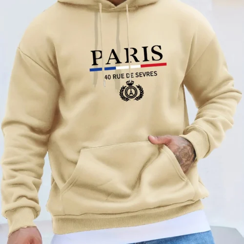 Men’s Autumn Winter Long Sleeved Sweater PARIS Hooded