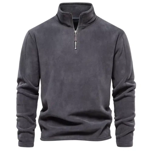 Men’s Windbreaker Jackets For Men Fall Winter Warm Fleece Tops Men Sweatshirts Casual Pullover Fashion Solid Color Sweatshirt