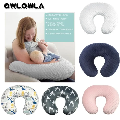 Baby Nursing Pillow Cover  Minky Breastfeeding Pillow Slipcover Ultra Soft Snug Fits On Newborn Nursing Pillow