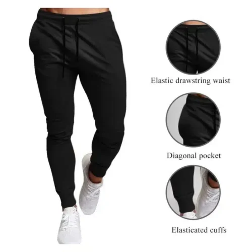 Casual Pants Men’s Jogger Sweatpants Large Size Elastic Waist Sports Casual Trousers Loose Fitness Clothes Spring Thin Section