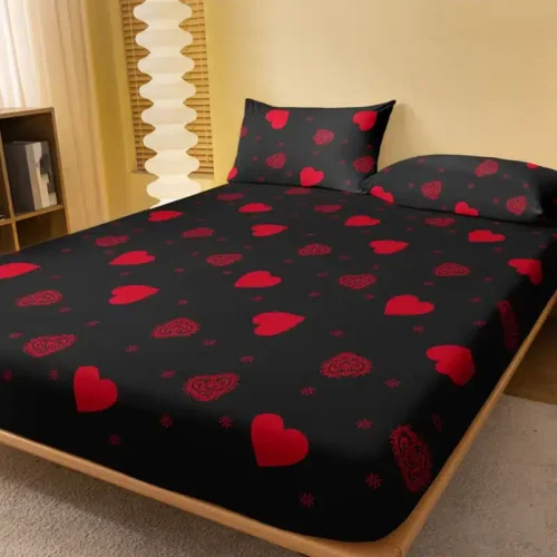 Four Seasons Men and Women Simple Fashion Love Print Sanded Bedspread Home Bedroom Hotel