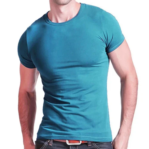 2024 Stretch Lycra V Collar Mens T-Shirt Solid Color Short Sleeved T-Shirt For Male Men Tights Slim Tshirt