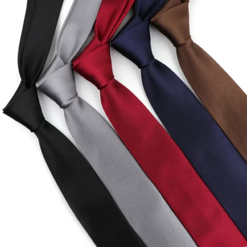 Men Solid Classic Ties Formal Striped Business 6cm Slim Necktie for Wedding Tie Skinny Groom Cravat