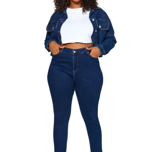 Trendyol Curve Trendyol Women’s Plain High Waist Denim Plus Size Jeans