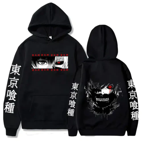 Anime Hoodie Mens Fashion Warm Sweatshirt Graphical Printed Hip Hop Hoodies Casual Streetwear