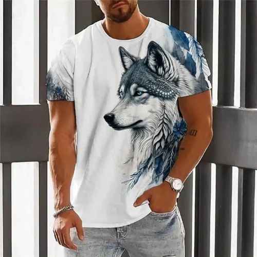 Wolf Eagle T-Shirts Animal 3D Printed Streetwear Men Women Casual Fashion Oversized Short Sleeve T Shirt Kids Tees Tops Clothing