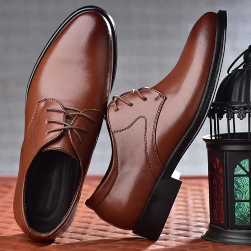 Men’s Shoes Black Leather Formal Shoes for Men Oxfords Male Wedding Party Office Business Shoe Man zapatos de hombre Plus Size