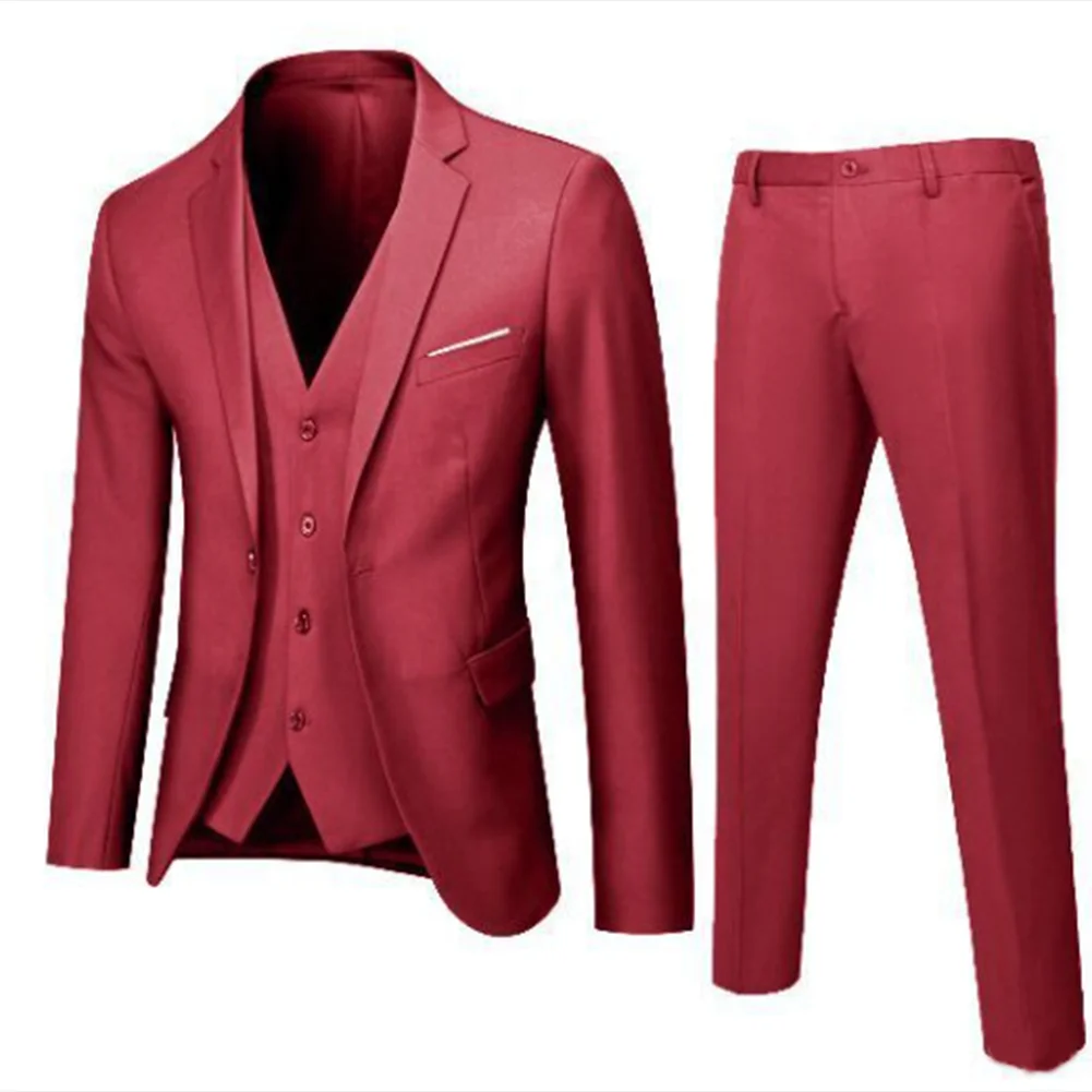 Stylish Slim Fit Men\\\’s 2 Piece Suit Blazer and Pants Set Tuxedo Jacket Coat Multiple Sizes and Colors Available