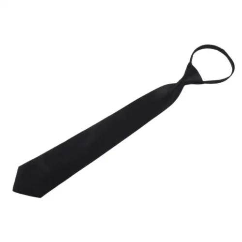 Black Clip Tie Security Ties For Men Women Doorman Steward Matte Black Necktie Black Funeral Tie Clothing Accessories