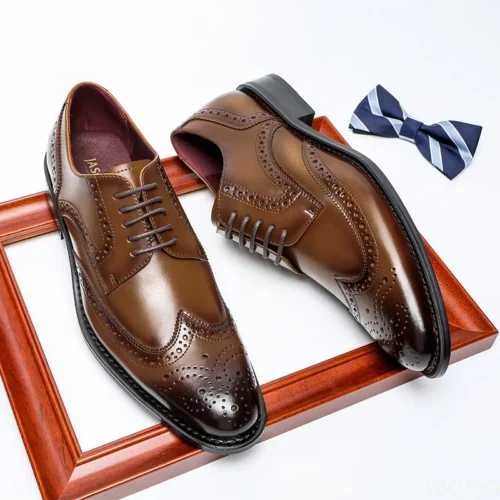 2022 Autumn Man Dress Shoes Genuine Leather Lace-up Men Casual Shoes Smart Business Office work Footwear Men Shoes