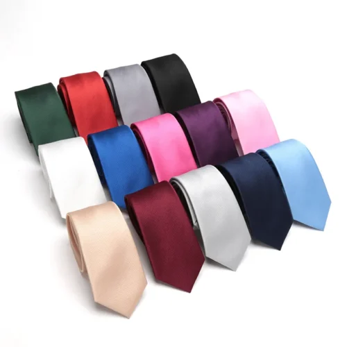 Men’s Business Jacquard Slim Tie, British Classic Solid Color Tie,Casual Wedding Accessories
